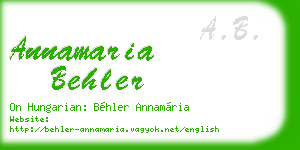 annamaria behler business card